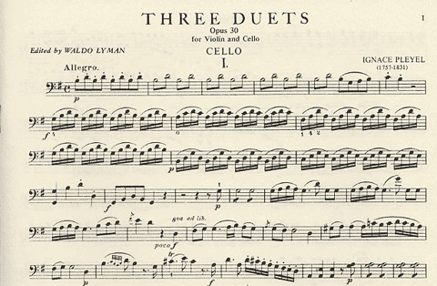 Pleyel, I.: Three Duets, Op.30 (Violin & Cello)