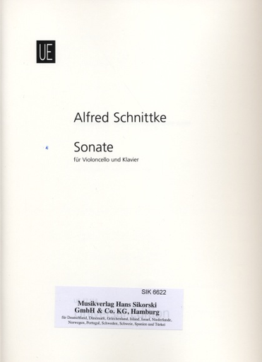Schnittke, Alfred: Sonata No.1 1978 (cello & piano)