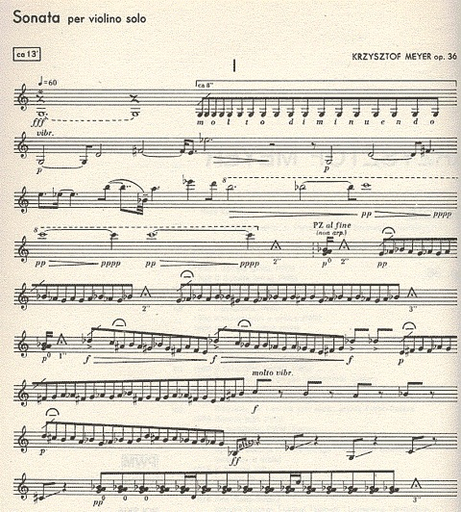 Meyer, Krzysztof: Sonata for Violin Solo Op 36