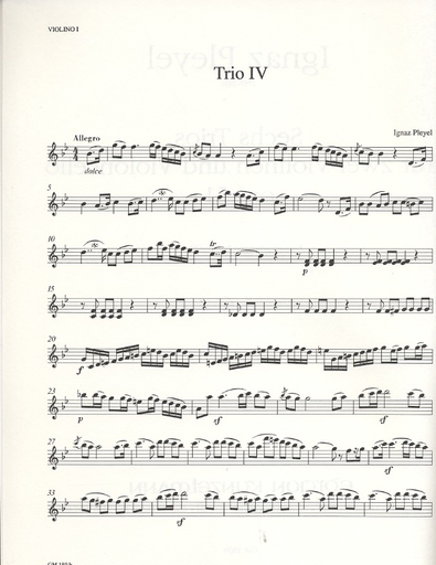 Pleyel: 6 Trios Op.51 No.4-6 (2 violins & cello)