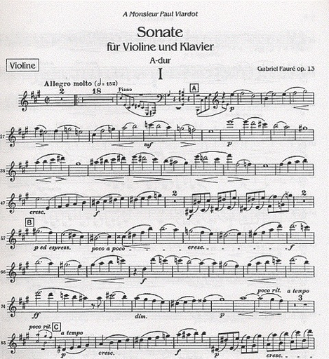 Faure, Gabriel: Sonata #1 Op.13 (violin & piano)