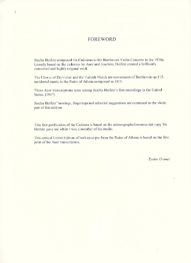 Heifetz, J. (Granat): The Heifetz Collection, The Beethoven Folio (violin & piano) Lauren Keiser