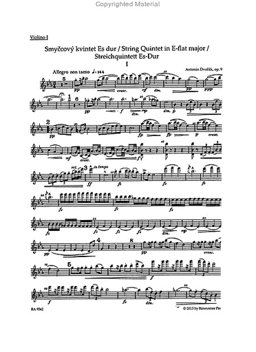 Dvorak, Antonin: Quintet in Eb Major Op.97 (2 violins, 2 violas, cello) Barenreiter