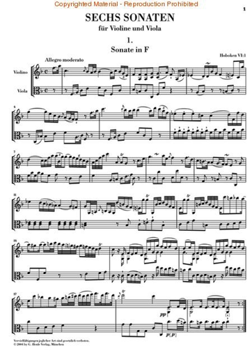 Haydn, F.J. (Friesenhagen, ed.): Six Sonatas, urtext (Violin & Viola)