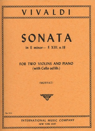 Vivaldi, Antonio: Sonata in e minor F.13#18 (2 violins & piano, cello ad lib)