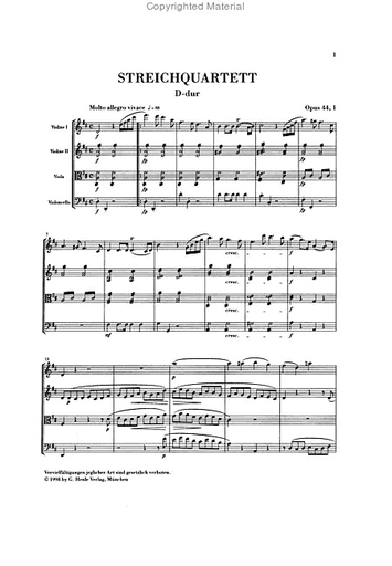 Mendelssohn, F. (Hertrich, ed.): String Quartet, Op. 44, Nos. 1-3, urtext (score)