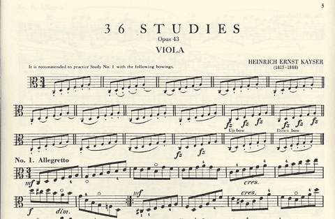 Kayser, H.E.: 36 Studies, Op.43 (viola)