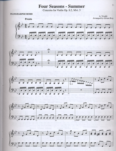 Vivaldi (Berg): Violins go Vivaldi (4 Violins & piano) score & parts