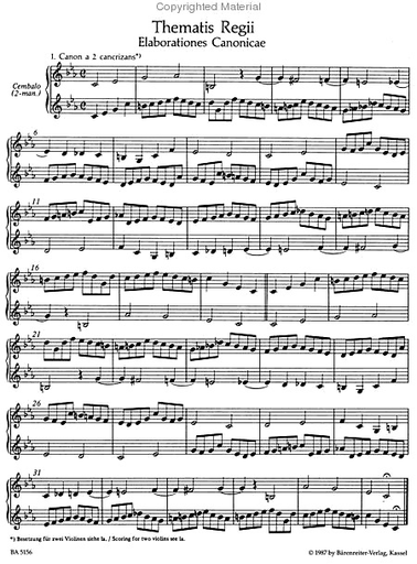 Bach, J.S.: Canons for Flute, 2 Violins, Basso Continuo from Musical Offering Barenreiter