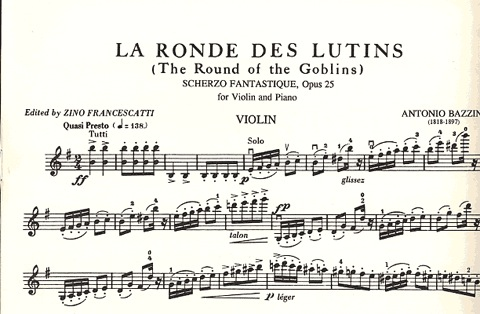 Bazzini, Antonio: La Ronde des Lutins-Round of the Goblins Op.25 (violin & piano)