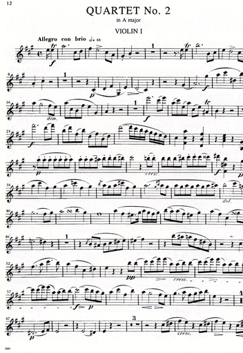 Arriaga, Juan: Three Quartets for string quartet (2 violins, viola, cello). Parts.
