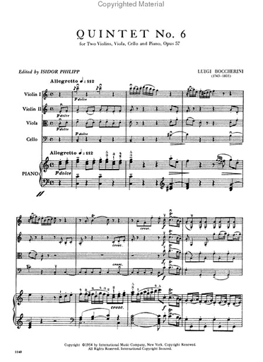 Boccherini, Luigi: Quintet No.6 Op.57 "The Military Night Watch in Madrid"