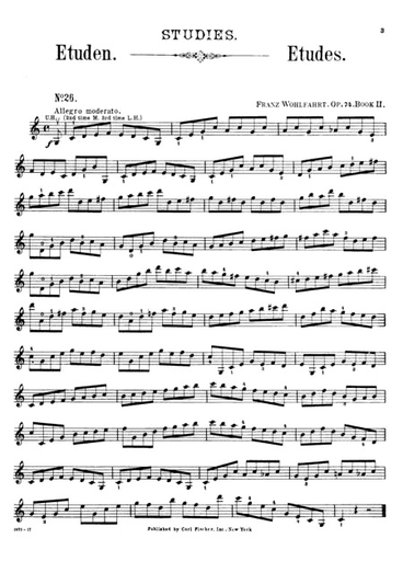 Wohlfahrt, F: 50 EasY Melodic Studies Op74 Bk.2 (violin)
