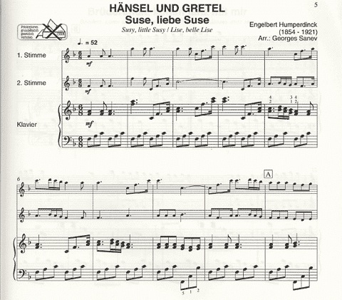 Humperdinck, Engelbert (Sanev): Hansel & Gretel (2 violins & piano)