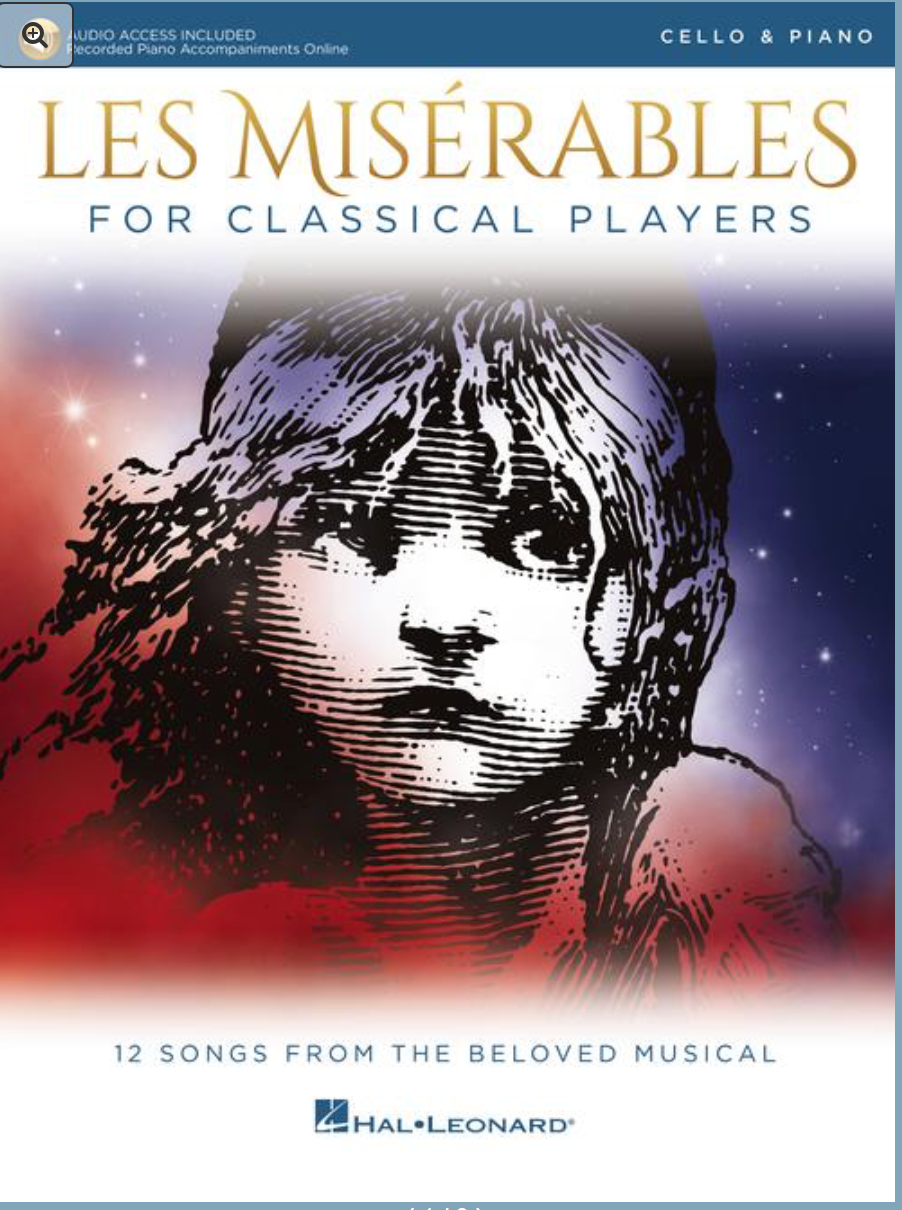 Boublil: Les Misérables for Classical Players (cello, piano, online access)