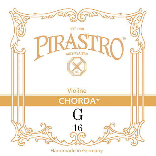 Pirastro CHORDA violin G string, gut/silver plated, medium, 16