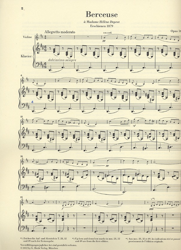 Faure, G. (Rahmer, ed.): Berceuse, Op. 16, urtext (violin & piano)