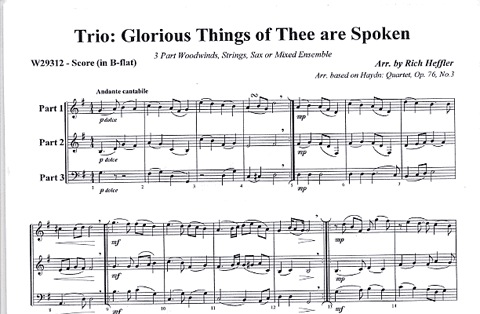 Heffler, Rich: Glorious Things of Thee Are Spoken (2 violins & cello)