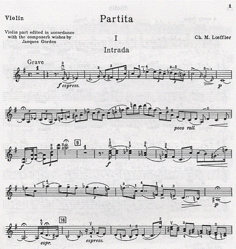 Loeffler, Charles Martin: Partita (violin & piano)