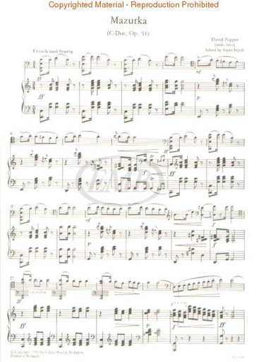 Popper, David: Mazurka in C, Op. 51 (cello & piano)