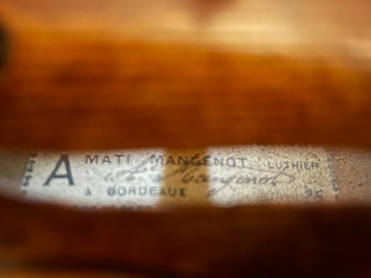 Amati Mangenot violin, 1935, Bordeaux, FRANCE, signed, with certificate by Gilles Chancereul