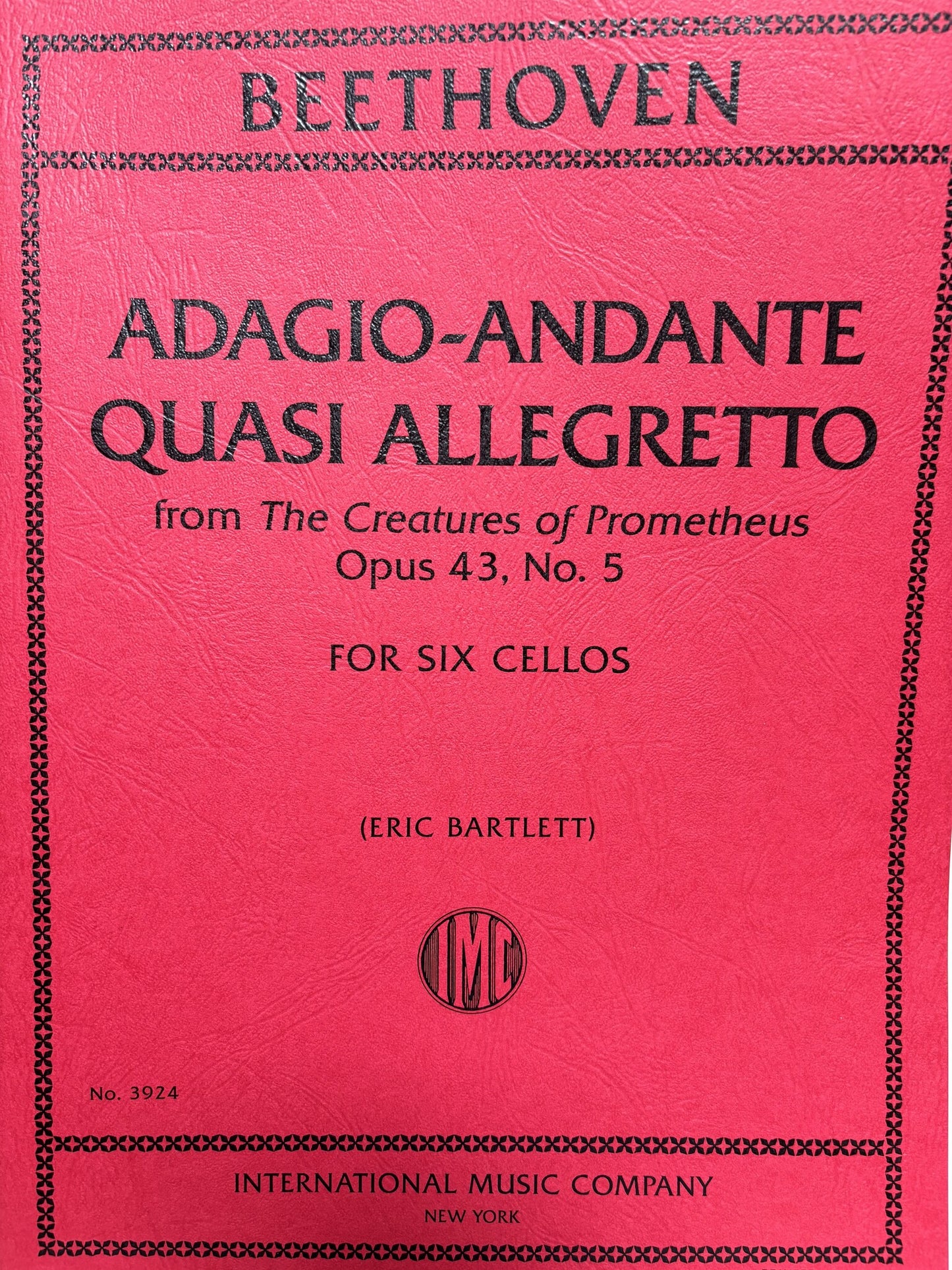 Beethoven (Bartlett): Adagio-Andante quasi allegretto from The Creatures of Prometheus, Op. 43, No. 5 (six cellos) IMC | Metzler Violins