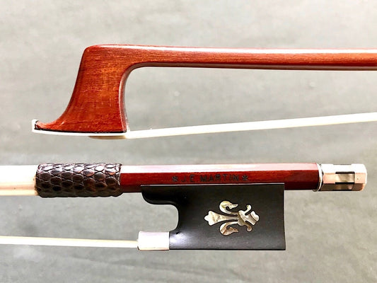 J.E. MARTIN violin bow, silver with Fleur de Lys
