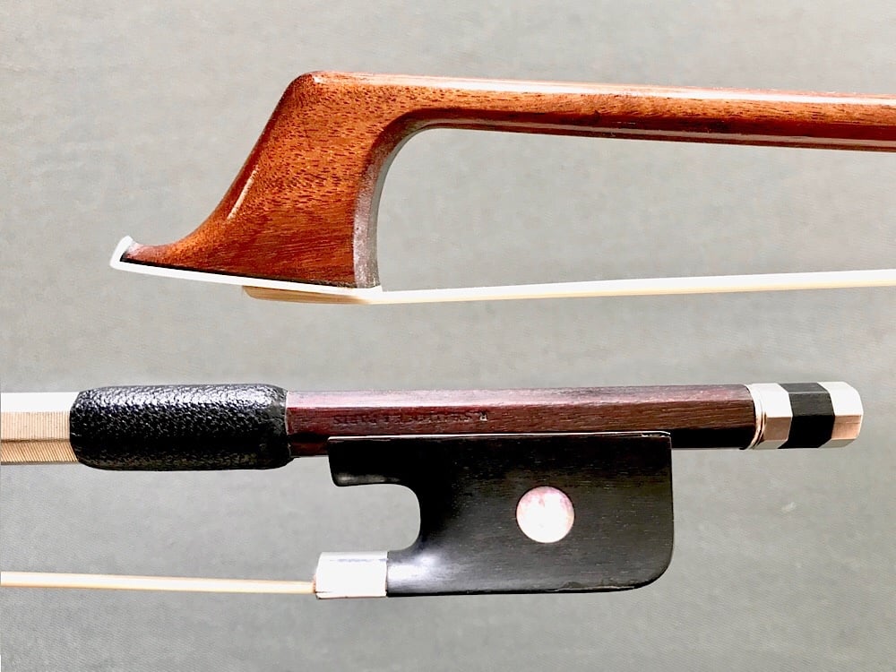 R. SHALLOCK A Paris silver cello bow, FRANCE, 80.4 grams Metzler Violins