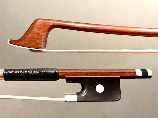WERNER 4/4 Brazilwood cello bow, nickel half-mounted ebony frog, round stick