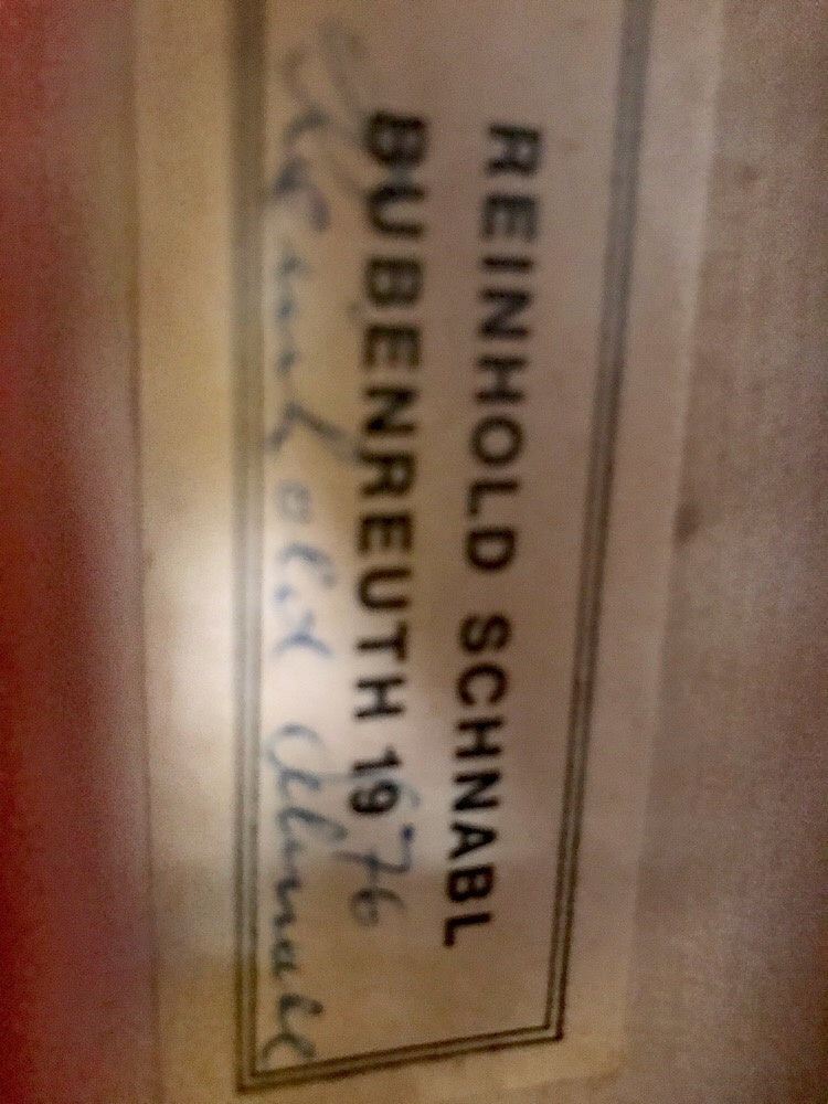 Reinhold Schnabl violin, 1976, Model 810, s/n 0101, Bubenreuth, GERMANY