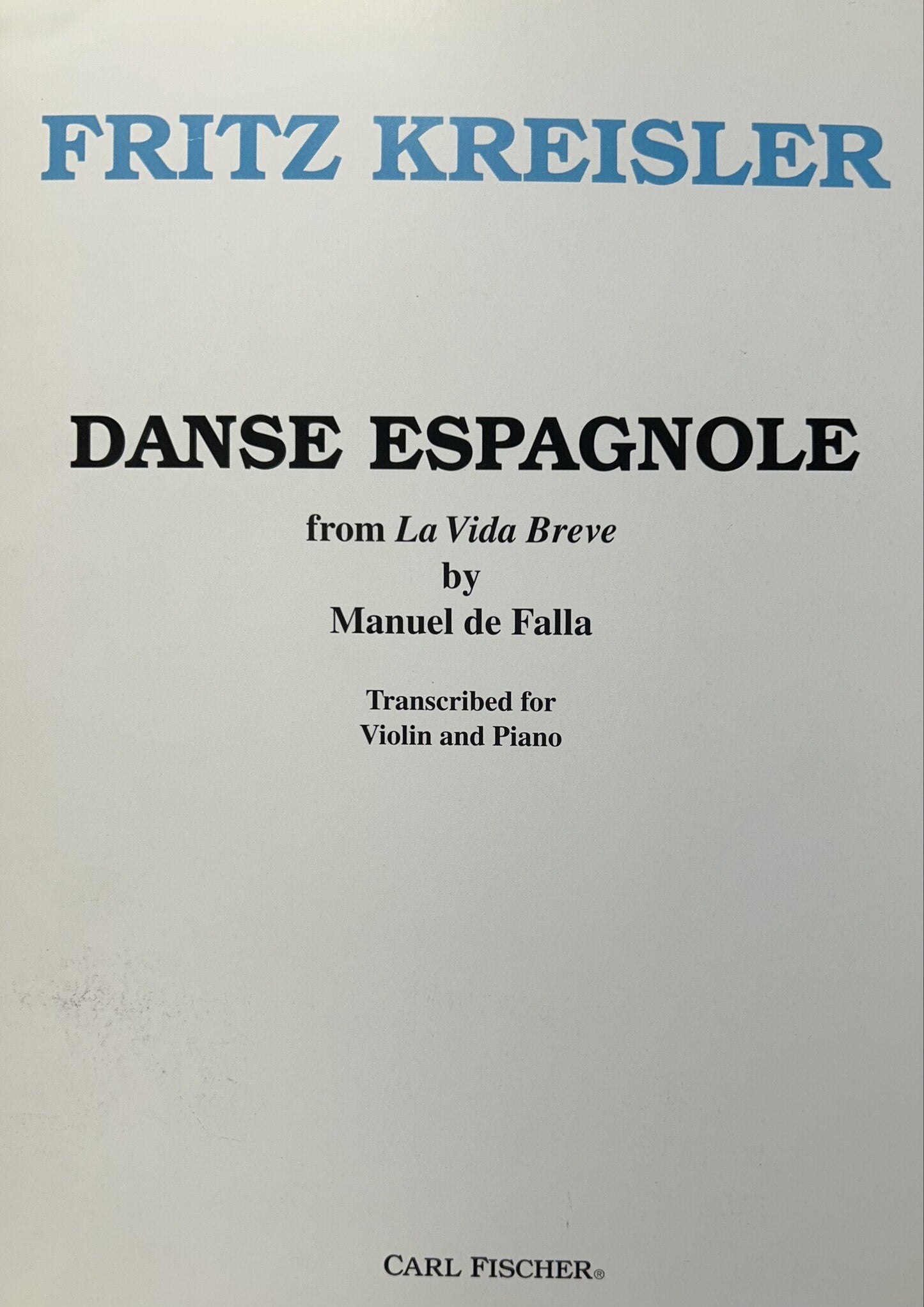 Kreisler/De Falla: Danse Espagnole (violin & piano) FISCHER