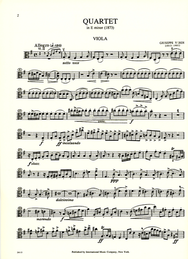 Verdi, Giuseppe: String Quartet in e minor, 1873 (set of parts)
