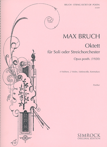 Bruch, M. (Wood): (Score) Concerto for String Orchestra (Octet), Op. Posthumous 1920 (string orchestra)