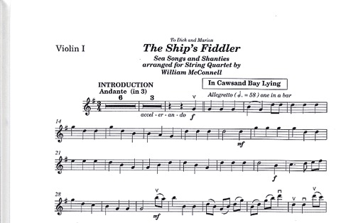 McConnell, W.: The Ship's Fiddler - Sea Songs and Shanties (string quartet)