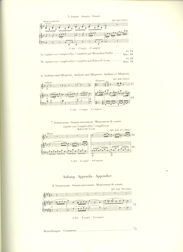 Mozart, W.A. (Seiffert, ed.): Fragments, urtext (violin and piano)