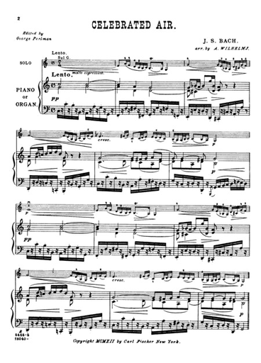 Bach, J.S.: Air on the G String (violin & piano)