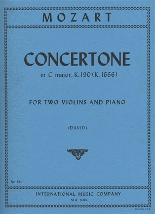 Mozart, W.A.: Concertone in C major K190 (2 violins & piano)
