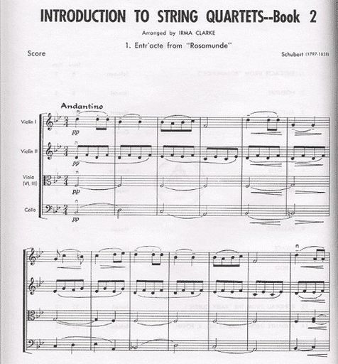Clarke, Irma: Introduction to String Quartets Vol.2 (score & parts, optional 3rd violin part is the same as the viola part)