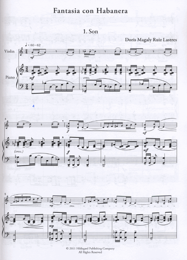 Lastres, Doris Magaly Ruiz: Fantasia con Habanera (violin & piano)