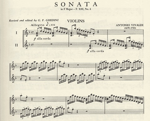 Vivaldi, Antonio: Sonata in F Op.13 #4 (2 violins & piano w/ cello ad libitum)