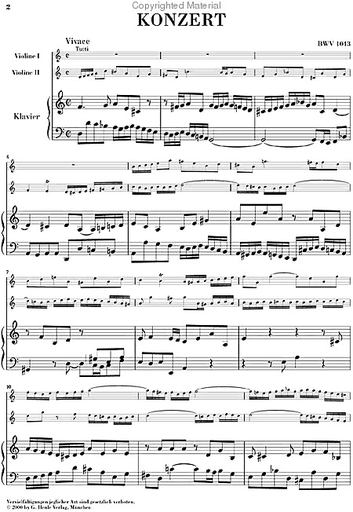 Bach, J.S. (Eppstein, ed.): Concerto in D minor, BWV1043, urtext (2 violins, and piano)