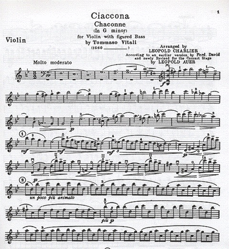 Vitali, Tomasso (David): Chaconne (violin & piano)