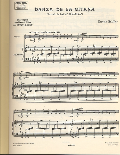 Halffter, Ernesto: Danse de la Gitane (violin & piano)