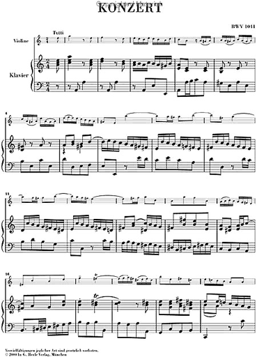 Bach, J.S. (Eppstein, ed.): Concerto No.1 in A Minor, BWV 1041, urtext (violin & piano)