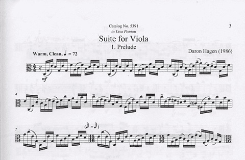 Hagen, Daron: Suite for Viola