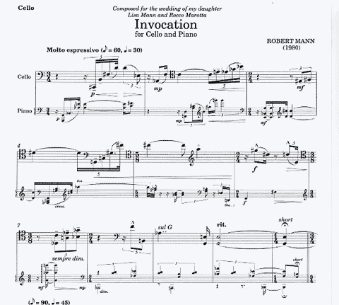 Mann: Invocation (cello & piano)