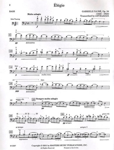Bradetich, J.: Three Pieces for Bass and Piano by Faure, Kreisler, and Monti (bass, and piano)