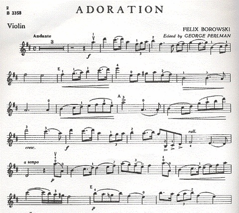 Borowski, F. (Perlman): Adoration (violin, and piano)