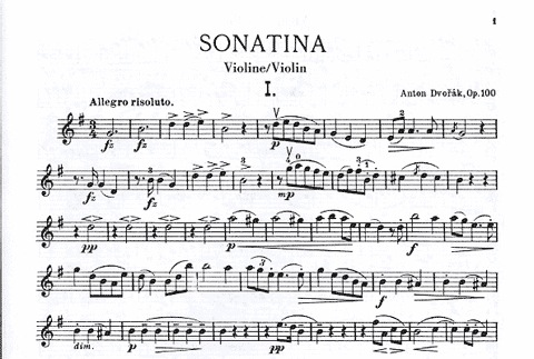Dvorak, A.: Sonatina in G major Op.100 (violin & piano)
