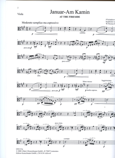 Tchaikovsky, P.I.: The Seasons, Vol.1 for String Quartet (set of parts)